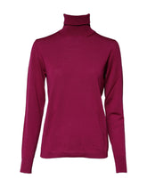Dolce & Gabbana Fuchsia Langarm-Rollkragenpullover aus Wolle
