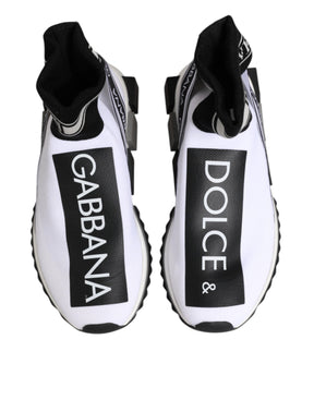 Dolce & Gabbana Weiß Schwarz Sorrento Socken Sneakers Schuhe