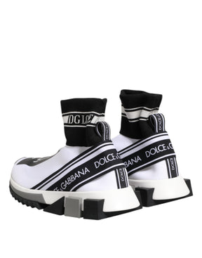 Dolce & Gabbana Weiß Schwarz Sorrento Socken Sneakers Schuhe
