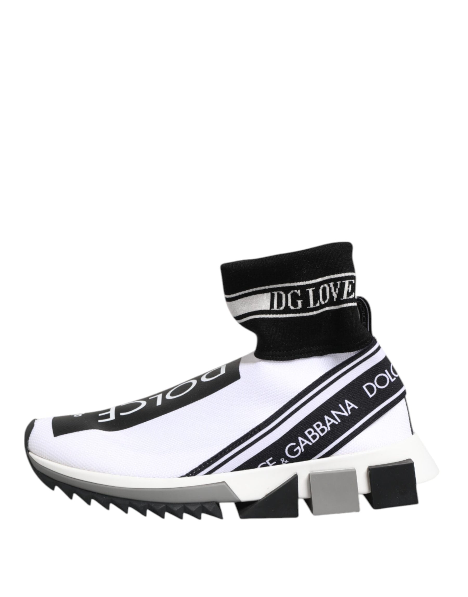 Dolce & Gabbana Weiß Schwarz Sorrento Socken Sneakers Schuhe