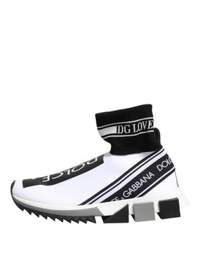 Dolce & Gabbana Weiß Schwarz Sorrento Socken Sneakers Schuhe