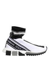 Dolce & Gabbana Weiß Schwarz Sorrento Socken Sneakers Schuhe