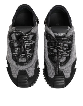 Dolce & Gabbana Schwarz Grau NS1 Low Top Turnschuhe Schuhe