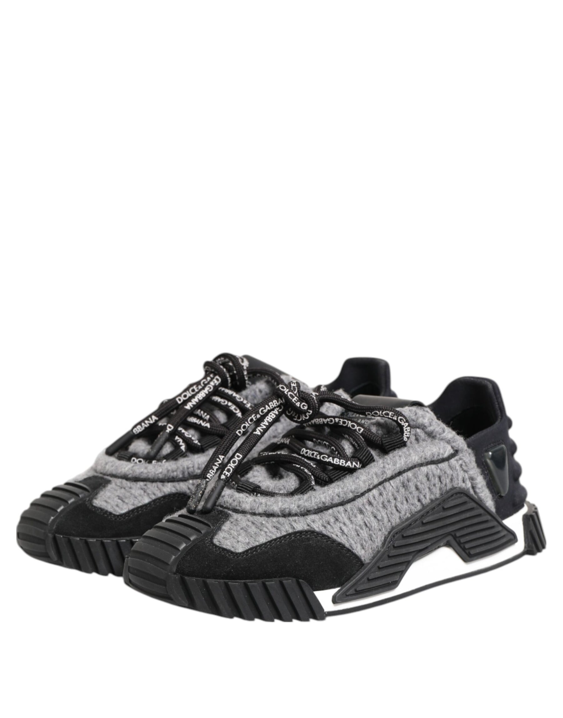 Dolce & Gabbana Schwarz Grau NS1 Low Top Turnschuhe Schuhe