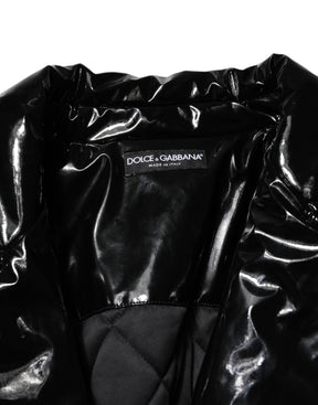 Dolce & Gabbana Polyester Schwarzer gesteppter Puffermantel Jacke