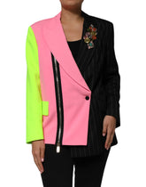 Dolce & Gabbana Multicolor Patchwork verschönerte Manteljacke