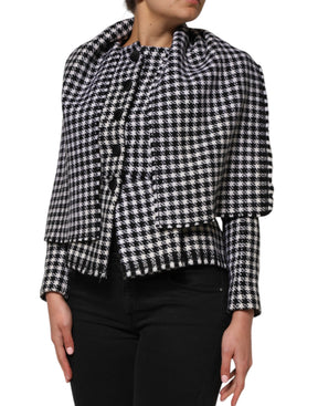 Dolce & Gabbana Monochrom gemusterte Jacke aus Wolle in mehreren Farben