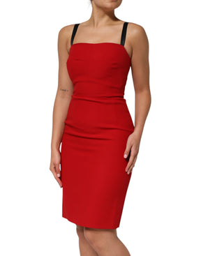 Dolce & Gabbana Rotes Stretch-Bodycon-Etuikleid in Knielänge
