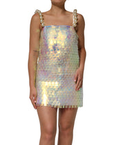 Dolce & Gabbana Multicolor Pailletten-Hologramm-Minikleid