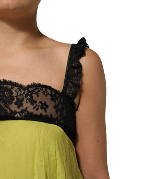 Dolce & Gabbana Gelb Schwarz Babydoll Chemise Dessous Kleid