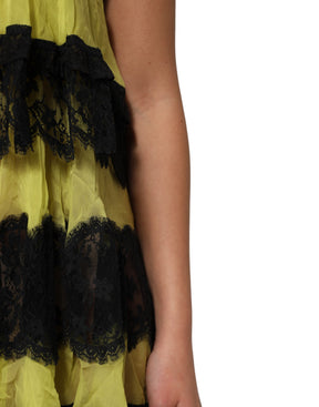 Dolce & Gabbana Gelb Schwarz Babydoll Chemise Dessous Kleid