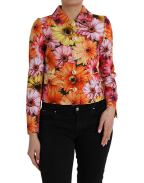 Dolce & Gabbana Multicolor Gänseblümchen Print Floral Fantasy Jacke