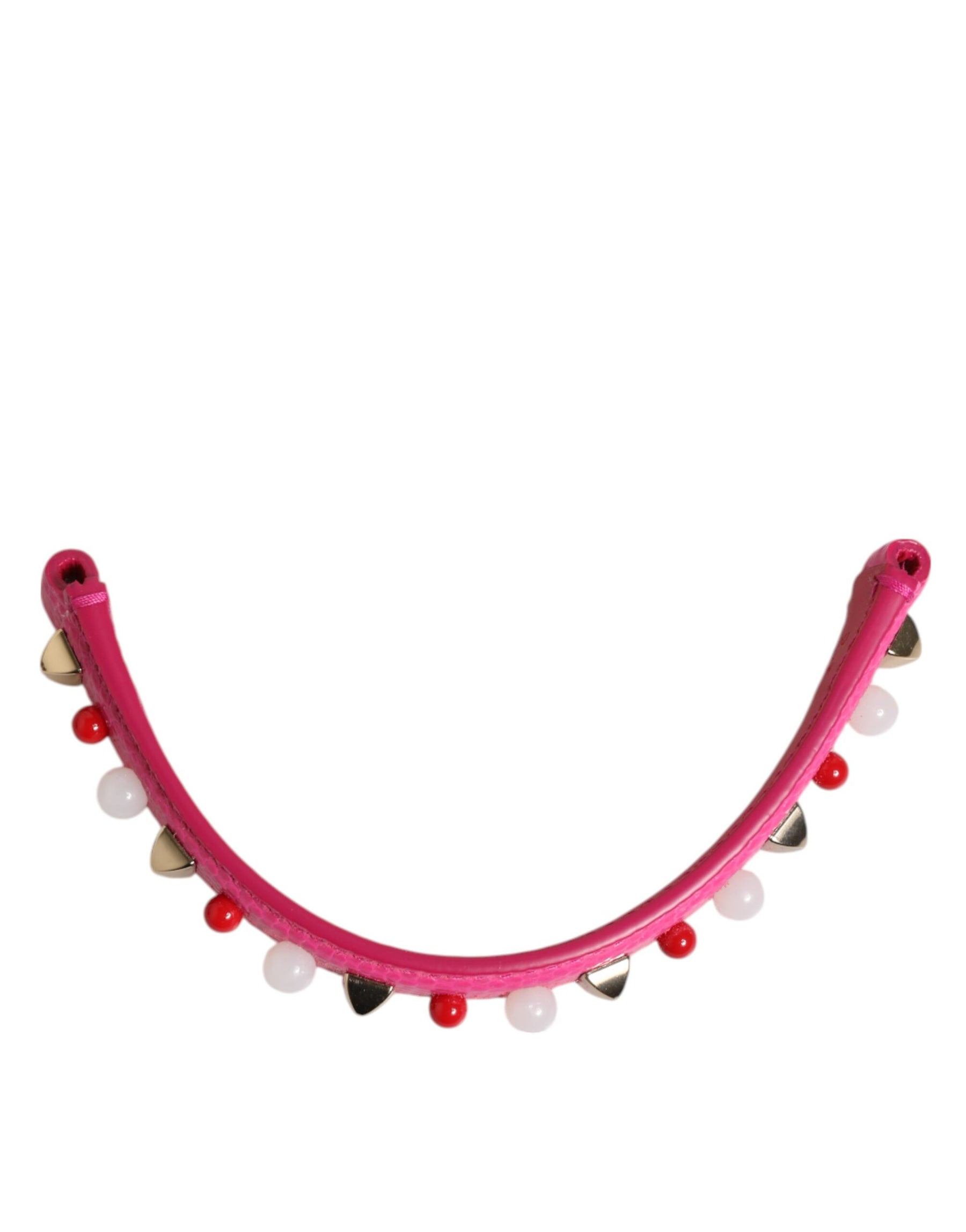 Dolce & Gabbana Rosa verzierte Ledertasche Henkel Frauen Schulterriemen