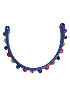 Dolce & Gabbana Blaue verschönerte Ledertasche Henkel Frauen Schulterriemen