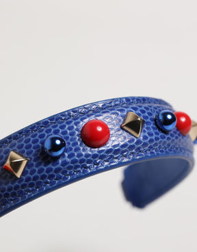 Dolce & Gabbana Blaue verschönerte Ledertasche Henkel Frauen Schulterriemen