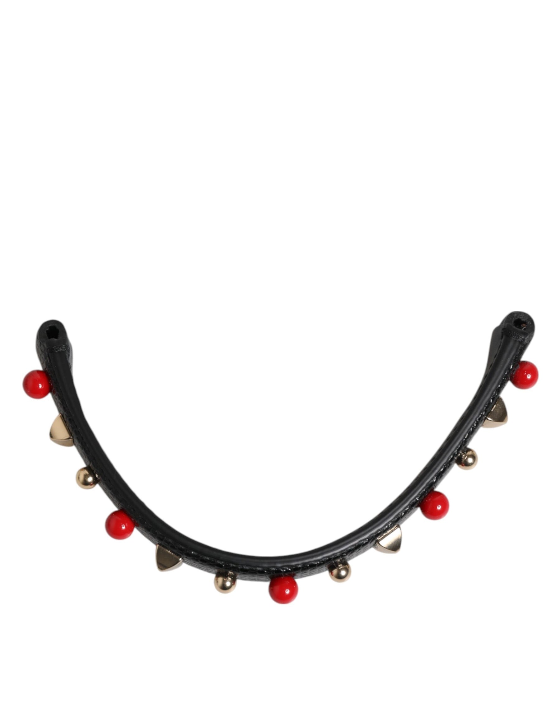 Dolce & Gabbana Schwarze verschönerte Ledertasche mit Henkel Frauen Schulterriemen