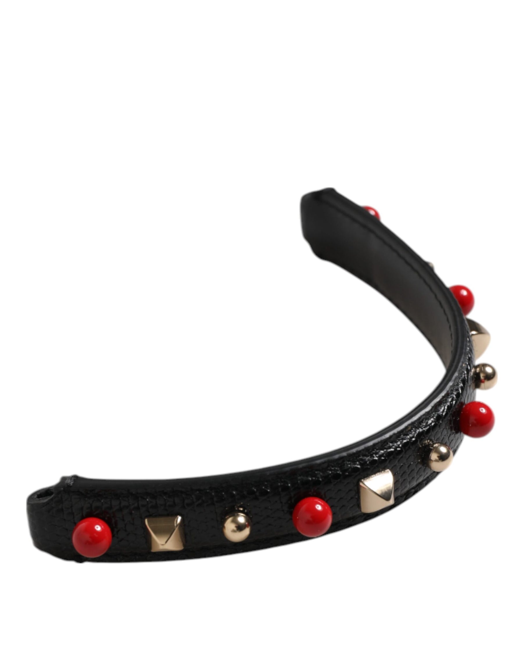 Dolce & Gabbana Schwarze verschönerte Ledertasche mit Henkel Frauen Schulterriemen