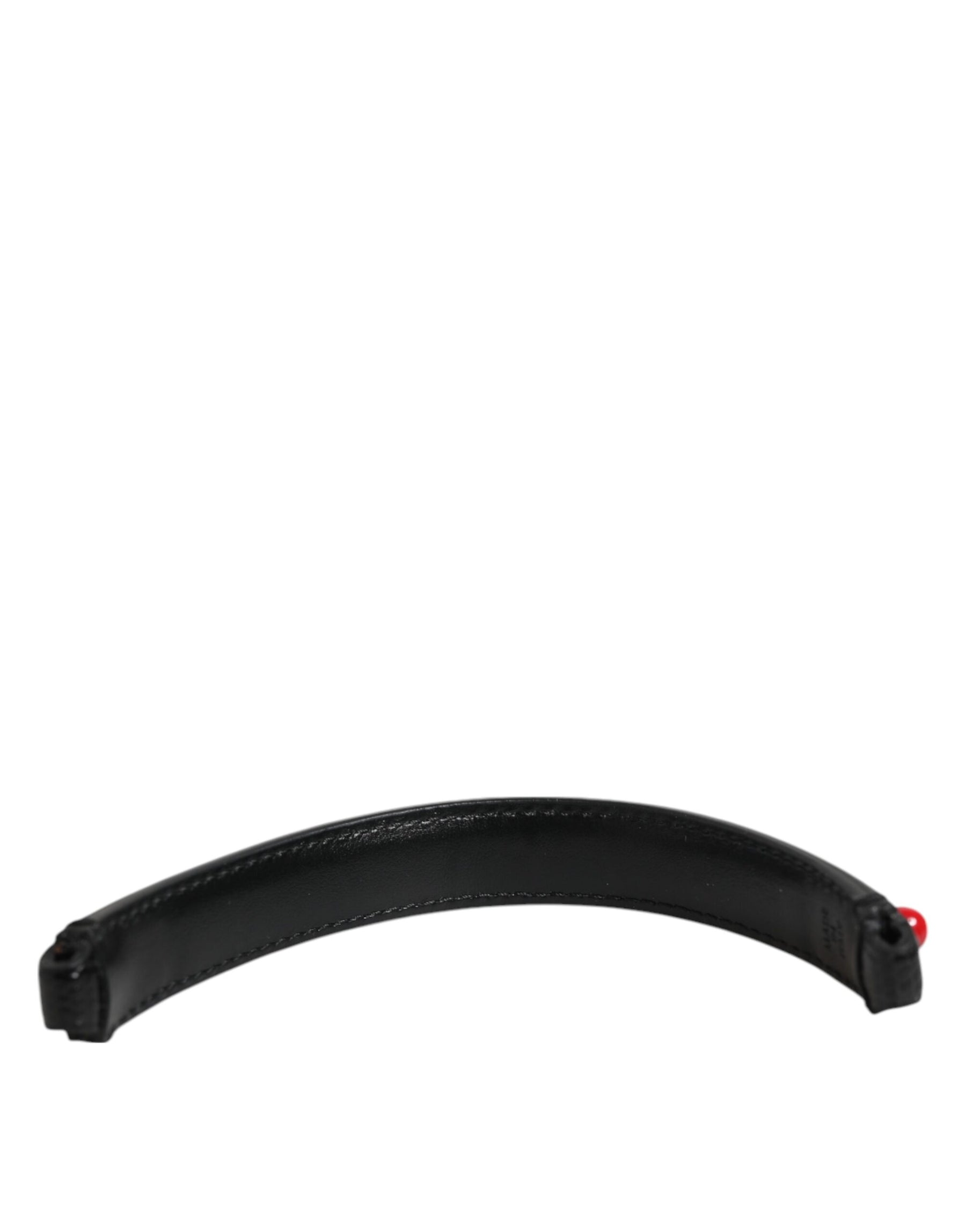 Dolce & Gabbana Schwarze verschönerte Ledertasche mit Henkel Frauen Schulterriemen