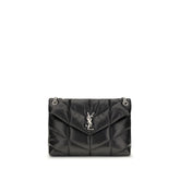 Saint Laurent Schwarze Schultertasche aus Lammleder Ovis Aries Aries