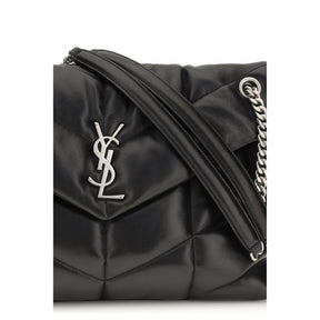 Saint Laurent Schwarze Schultertasche aus Lammleder Ovis Aries Aries