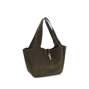 Saint Laurent Grüne Kalbshaut Bos Taurus Schultertasche