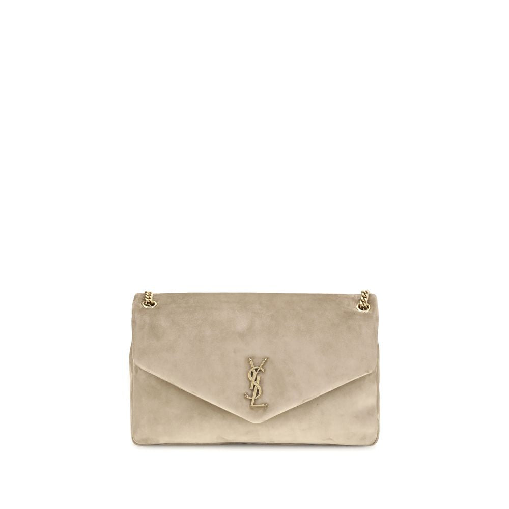 Saint Laurent Beige Kalbshaut Bos Taurus Schultertasche