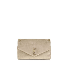 Saint Laurent Beige Kalbshaut Bos Taurus Schultertasche