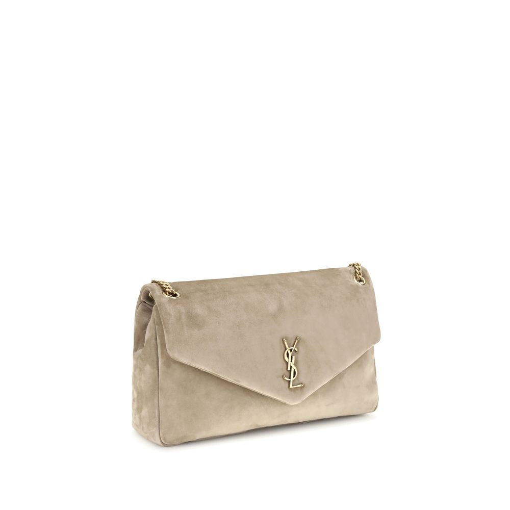 Saint Laurent Beige Kalbshaut Bos Taurus Schultertasche