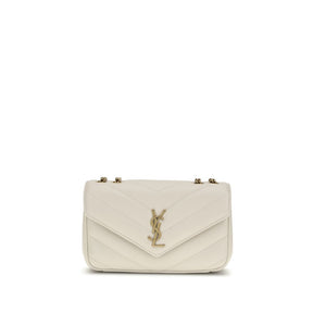 Saint Laurent Cremefarbene Lamm-Schultertasche Ovis Aries Aries