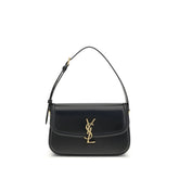 Saint Laurent Schwarze Kalbshaut Bos Taurus Schultertasche