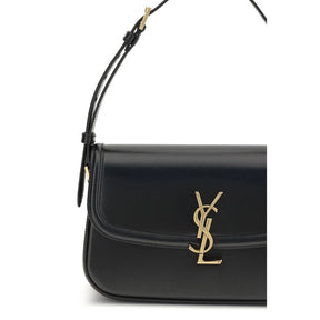 Saint Laurent Schwarze Kalbshaut Bos Taurus Schultertasche