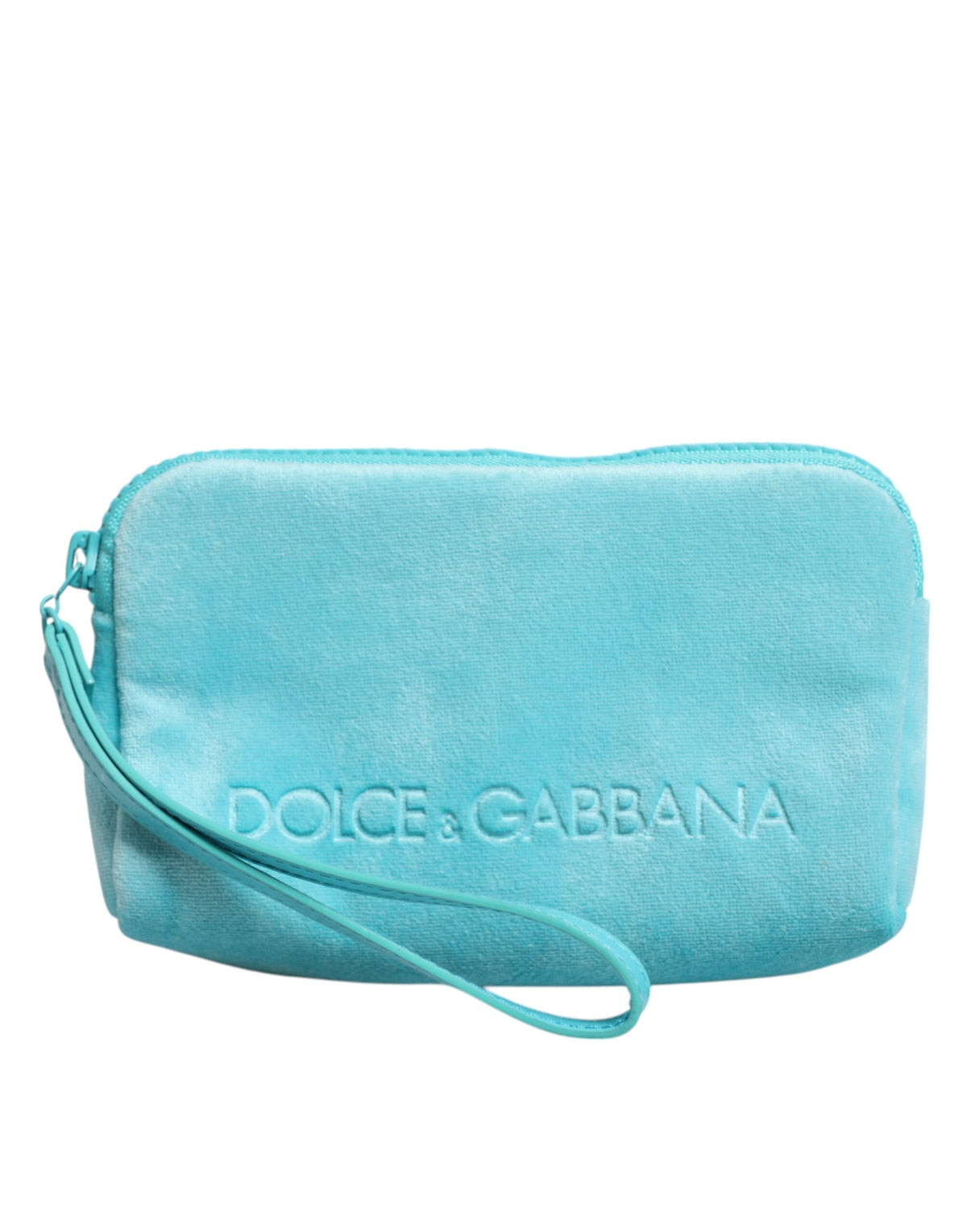 Dolce & Gabbana Hellblaue solide Logo-Kupplung-Sonnenbrillenhalter-Tasche