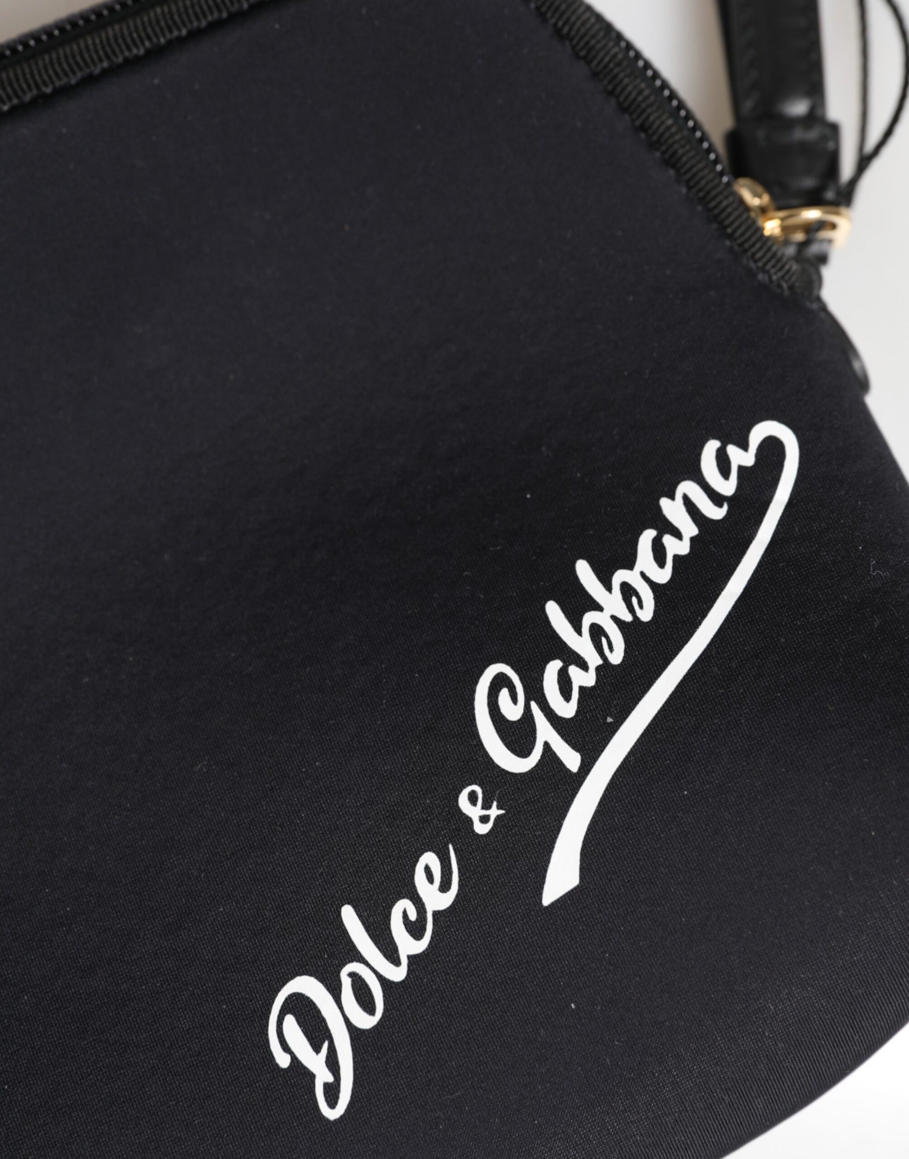 Dolce & Gabbana Schwarze solide Nylon DG LogoPrint Clutch Zip Borse Pouch Tasche
