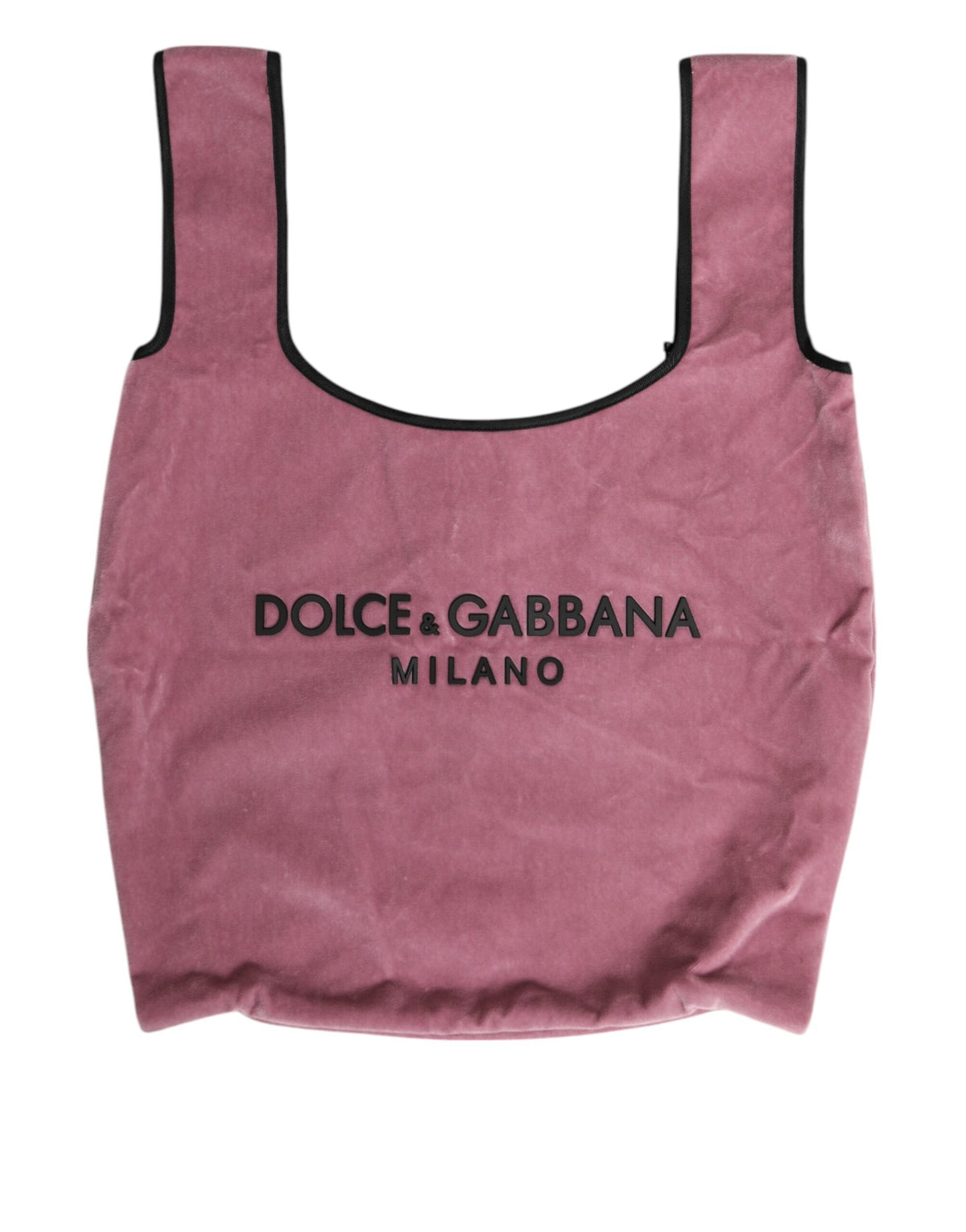 Dolce & Gabbana Rosa Baumwolle Samt DG MILANO Umhängetasche Borse Einkaufstasche