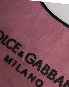 Dolce & Gabbana Rosa Baumwolle Samt DG MILANO Umhängetasche Borse Einkaufstasche