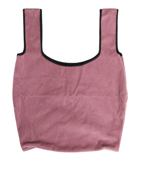 Dolce & Gabbana Rosa Baumwolle Samt DG MILANO Umhängetasche Borse Einkaufstasche