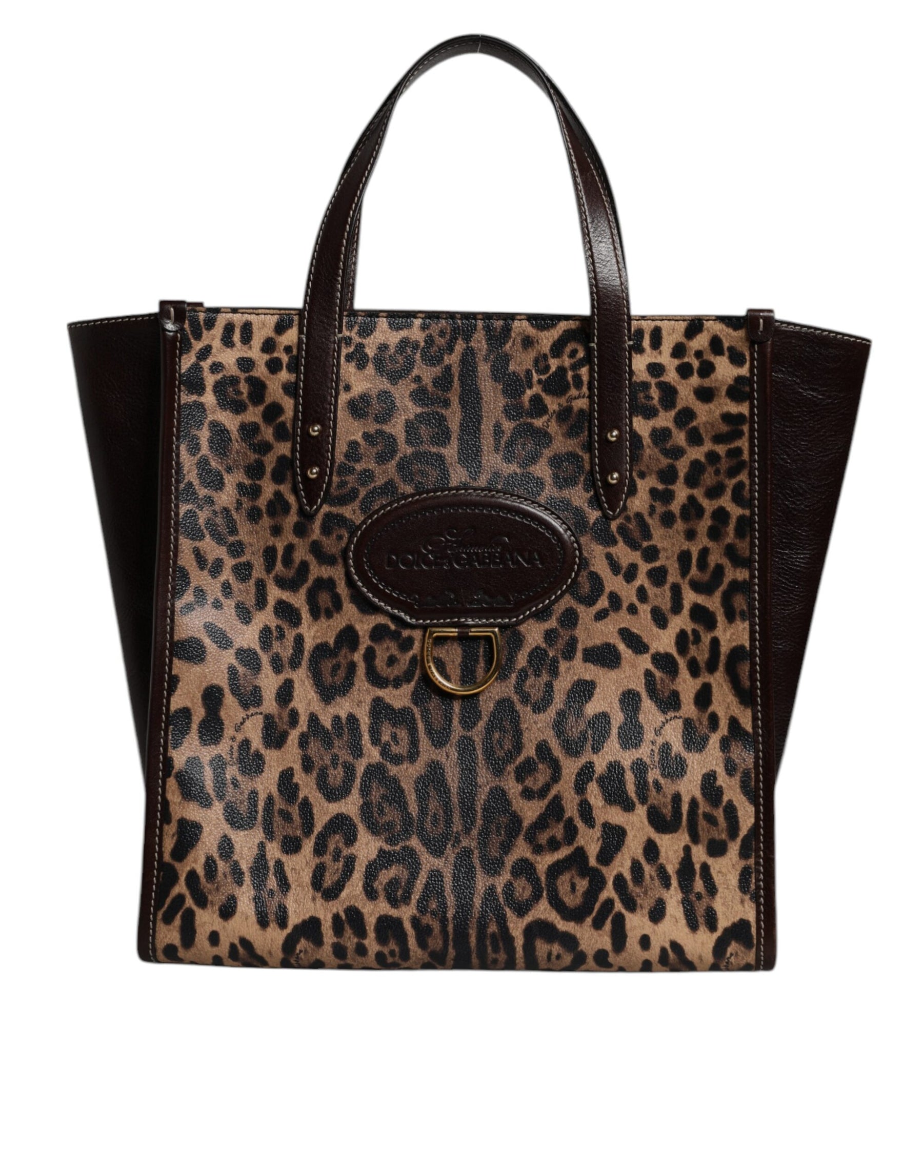 Dolce & Gabbana Multicolor Leopard Shopping Tote Umhängetasche WomenBorse Bag