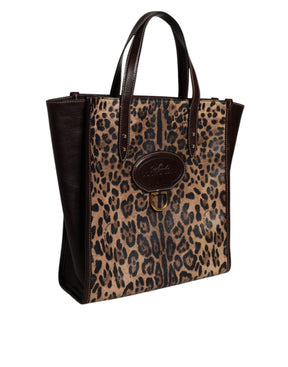 Dolce & Gabbana Multicolor Leopard Shopping Tote Umhängetasche WomenBorse Bag