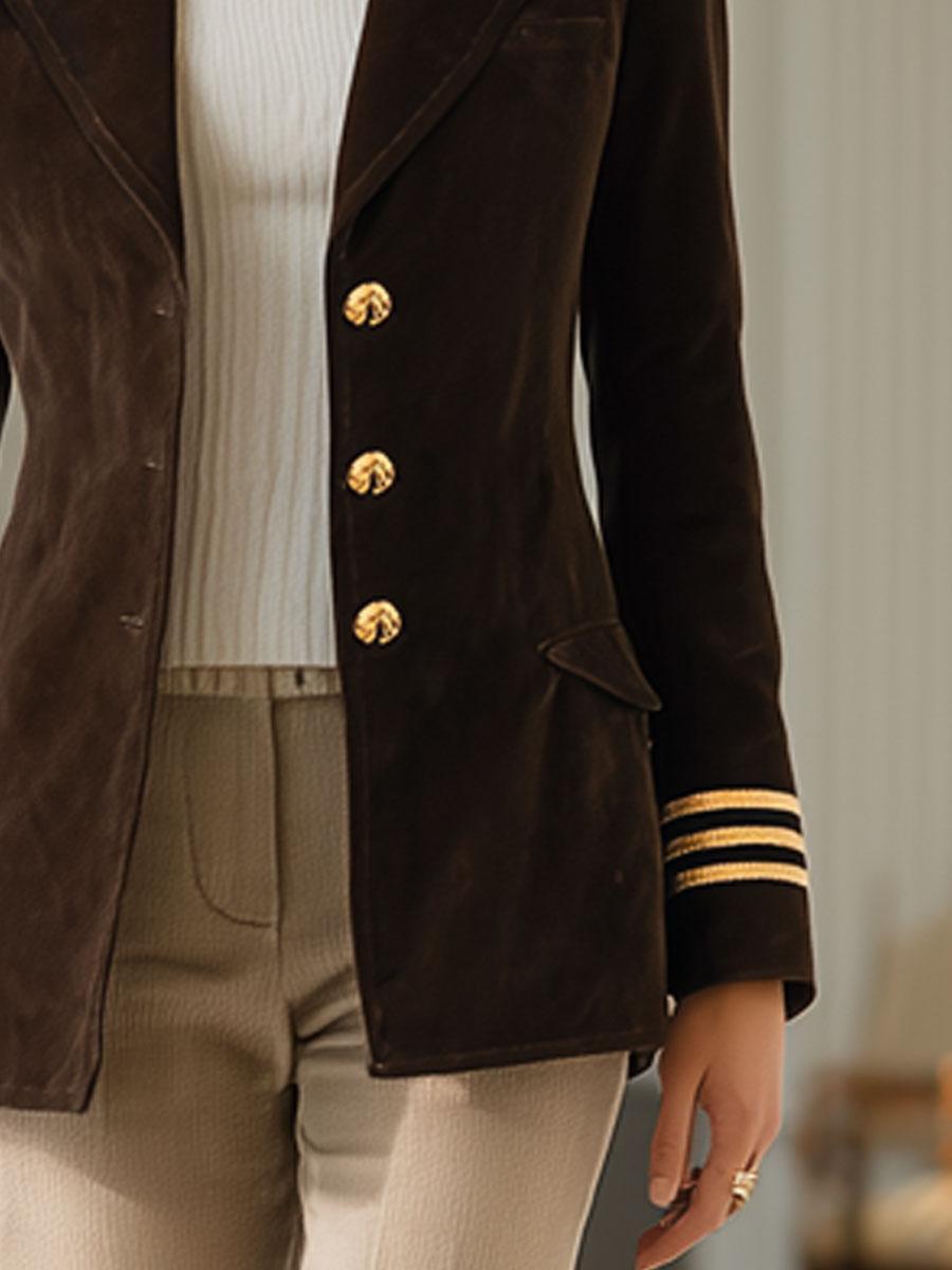 Eleganter Long Sleeve Streifen-Blazer - Ihr stilvoller Herbstbegleiter