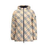 Burberry Karo-Daunenjacke mit Kapuze