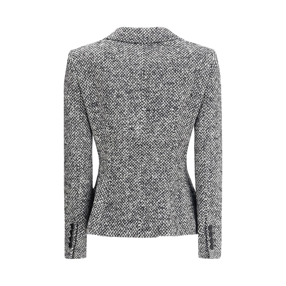 Dolce & Gabbana Eleganter Wollblazer aus Fleece in Grau