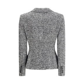 Dolce & Gabbana Eleganter Wollblazer aus Fleece in Grau