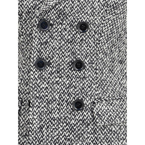 Dolce & Gabbana Eleganter Wollblazer aus Fleece in Grau