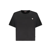 Guess Jeans Schwarzes Baumwoll-T-Shirt für Frauen