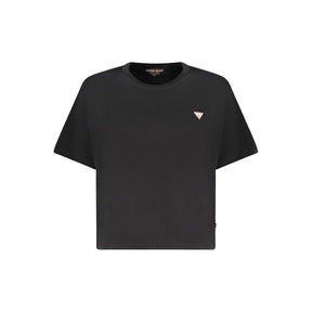 Guess Jeans Schwarzes Baumwoll-T-Shirt für Frauen