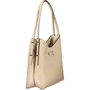 Guess Jeans Beige Polyethylen Frauen Handtasche