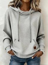 Kuscheliges Winter Hoodie Damen hellgrau warm Loose Fit