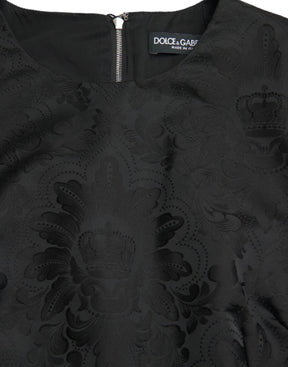Dolce & Gabbana Schwarzes ärmelloses Bodycon-Minikleid in A-Linie