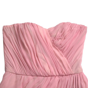 Dolce & Gabbana Rosa Seide Trägerloses Maxi Kleid in A-Linie