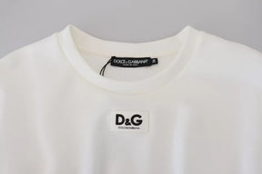 Dolce & Gabbana Weißes Baumwollkorsett Stretch-T-Shirt